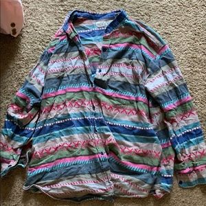 patterned button down long sleeve